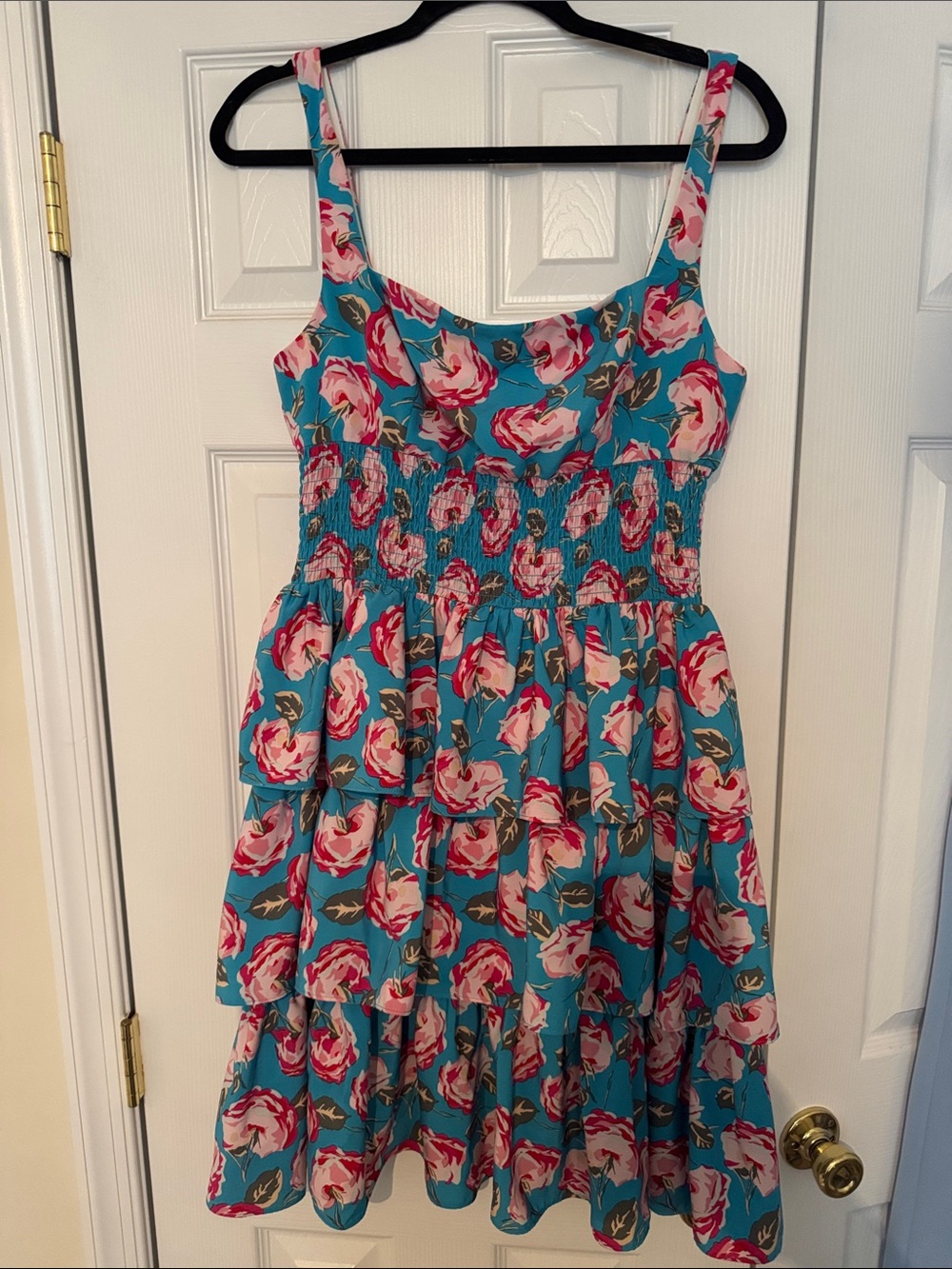 Betsey Johnson Turquoise Floral Tiered Sundress